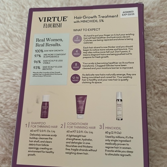 Virtue Flourish Hair Growth Treatment Set - Purple - Picture 5 of 6